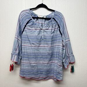 Caffe Marrakesh Anthro Cotton Top Womens 2X Flowy Tasseled Bohemian Cottagecore